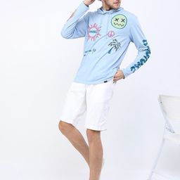 KETCH Men Blue Printed Slim Fit T-shirt-image-50