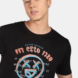 Flying Machine Slim Fit Graphic Print T-Shirt-image-75