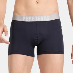Pepe Jeans Men Navy Blue Solid Comfort Fit Pure Cotton Trunk OPT07-picture-44