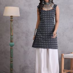 InWeave Women Printed Regular Pure Cotton Kurta with Palazzos-39