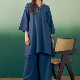 InWeave Regular Pure Cotton Kurta With Palazzos-40