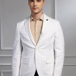 Blackberrys Checked Cotton Slim-Fit Single-Breasted Blazers-picture-41