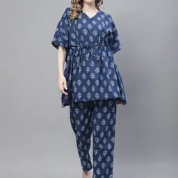 TAG 7 Ethnic Motifs Printed Pure Cotton Night Suit-image-40