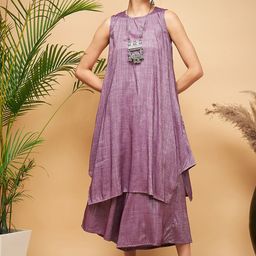 InWeave Round Neck A-Line Kurta with Palazzos-picture-57