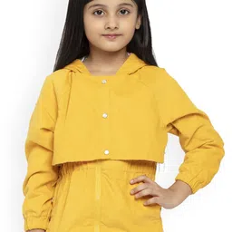UNDER FOURTEEN ONLY Girls Yellow Cotton Tailored Jacket-image-19