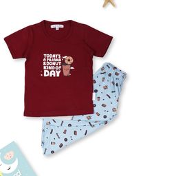 Bedtime story Unisex Kids Printed Cotton T-shirt With Pyjamas Night Suit-image-16