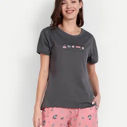 Bedtime story Printed Pure Cotton T-shirt With Printed Shorts-image-6