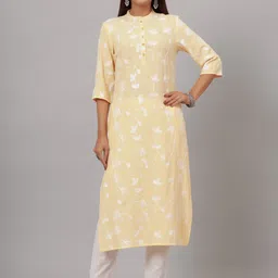 CRAFTED FOR YOU Embroidered Pure Cotton Straight Kurta with Trousers-18
