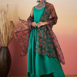 InWeave Women Empire Kurta with Palazzos & With Dupatta-picture-10