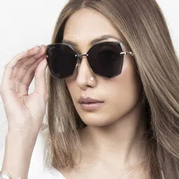 Ted Smith Women Grey Lens Butterfly Sunglasses with UV Protected Lens TS1-DIAMONTY_BLK-27