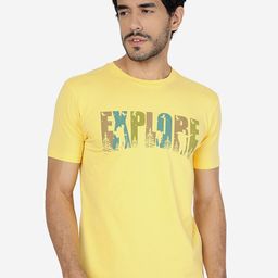 JADE BLUE Typography Printed Pure Cotton Slim Fit T-shirt-image-79