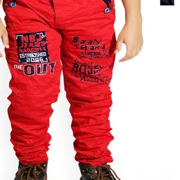 BAESD Boys Pack Of 2 Typography Printed Mid-Rise Slim Fit Plain Cotton Trousers-51