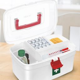 Milton White & Black 6 Pcs Emergency Portal Medicine Storage Box With Detachable Tray-56