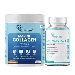 Herbal max Set of 2 Skin Radiance Marine Collagen - 240 g & L-Glutathione Tablet - 60 Tab-13