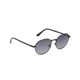 KOSCH ELEMENTE Men Purple Lens & Black Oval Sunglasses with Polarised Lens-52