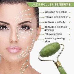 jm seller Facial Massager Jade Roller & Gua Sha Tool Reduces Wrinkles Fine Lines and Dark Circle. image 3