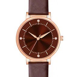 Shocknshop Women Maroon Embellished Dial & Brown Leather Straps Analogue Watch-image-49