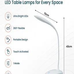 Kuber Industries White Water Drop Base Table Lamp image 5