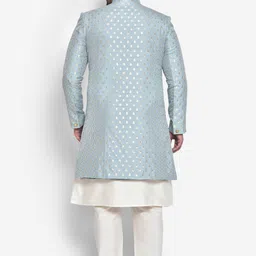 KISAH PLUS Men Cream Printed Sherwani Set image 5