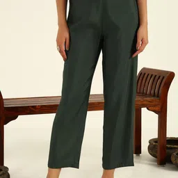 FIORRA Ethnic Motifs Embroidered Regular Sequinned A-Line Kurta with Trousers & Dupatta image 2