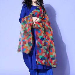 InWeave Anarkali Kurta With Palazzos & Dupatta-image-8