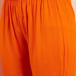 Sangria Ethnic Motifs Printed Sequinned A-line Kurta With Trousers & Dupatta image 3