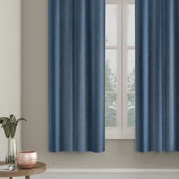 HOSTA HOMES Blue Printed Black Out Window Curtain-73