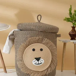 Hosta Homes CamelBrown Cartoon Face-Patterned Multi-Purpose Hamper Laundry Bag With Cover-22