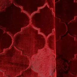 Bajo's Maroon Set of 2 Geometric Long Door Curtain image 4