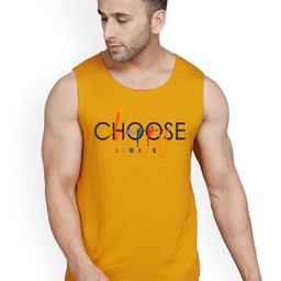 SLOWLORIS Printed Combed Cotton Bio-Wash Gym Vest SL26 CHS MUSTARD-picture-40
