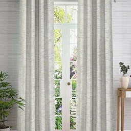 Cortina White & Mustard 2 Pieces Abstract Printed Door Curtains-14