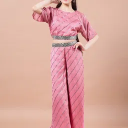 pspeaches Girls Striped Top with Pyjamas-image-4