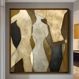 The Art House Beige & Brown Abstract Wooden Wall Art-22