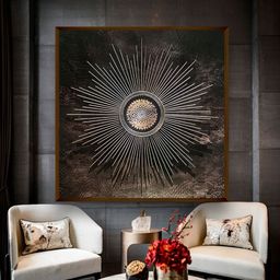 The Art House Brown & White Abstract Wooden Wall Art-48