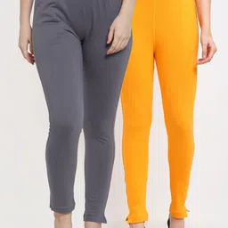 TAG 7 Women Yellow & Grey Pack of 2 Leggings-image-47