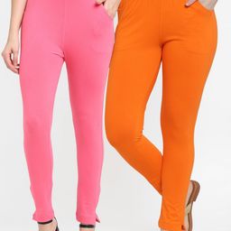 TAG 7 Women Pink & Orange Pack of 2 Leggings-image-91