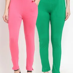 TAG 7 Women Pink & Green Pack of 2 Leggings-image-81