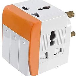 alokah 3 pin Plug Adapter Universal Travel Adapter Multi-Plug with Individual Switch 3 Sockets Socket 3 Switches 5A-250V with Individual Switch and Indicator Extension Spike Buster Fuse Protected (Multi) (3 Pin Plug Socket) image 1