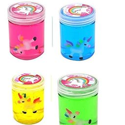 YBN Pack of 3 Unicorn Slime with Unicorn Inside | Soft & Squishy Stress Relief Party Favor Toy for Kids image 3