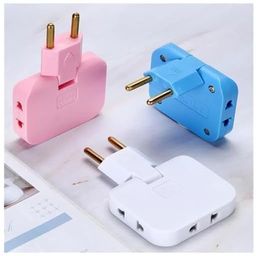 DAILY VRK Rotate Plug EU Converter, 3 in 1 Rotatable Outlet Extender, 180 Degree Extension Plug, Foldable Multi Plug, Mini Slim Wireless Outlet Adapter, Multicolour Pack of 1 image 1