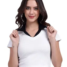 TABADTOD Shirt Collar Rib Crop Top-image-96