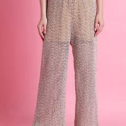 TAG 7 Crotchet Self Design Swimwear Cover Up Trouser-image-57