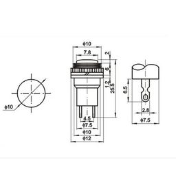 Push Button Switches Self-Lock On/Off 2 pin Push Button Switch Green - Pack of 10pc image 3