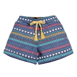 PLUM TREE Girls Blue Printed Regular Shorts-image-0