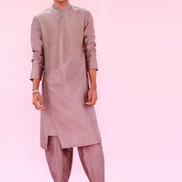 Antar-Agni Mandrian Collar Graph Kurta With Pinched Trousetr-47