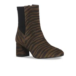 Saint G Women Printed Leather Block-Heeled Regular Boots-16
