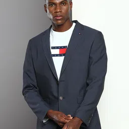Tommy Hilfiger Men Notched Lapel Single-Breasted Casual Blazer-52