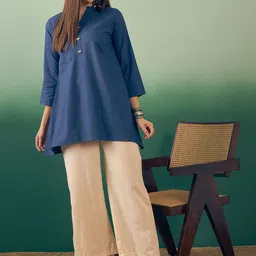 InWeave Regular Pure Cotton Kurti with Trousers-13