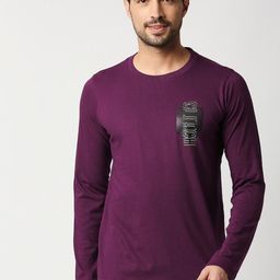 Basics Men Purple Slim Fit T-shirt-image-13