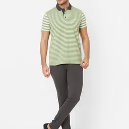 Sweet Dreams Men Green & Grey Striped Night suit-image-89